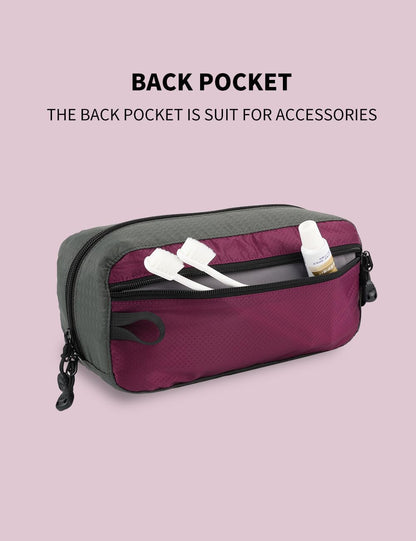 Travel Small Toiletry Bag for Men Nylon Dopp Kit Medicine Bag Travel Organizer Pouch Shave Kits for Teens Toiletry Essentials Bathroom Compact Purple 9.8 * 4.3 * 3.3 Inches