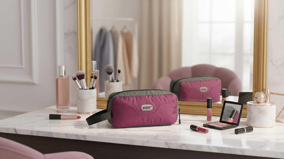 Travel Small Toiletry Bag for Men Nylon Dopp Kit Medicine Bag Travel Organizer Pouch Shave Kits for Teens Toiletry Essentials Bathroom Compact Purple 9.8 * 4.3 * 3.3 Inches