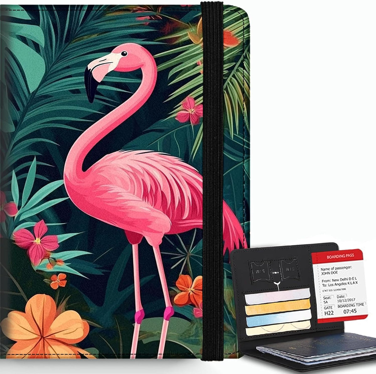 Passport Cover,RFID Blocking,Large Capacity Multi-Slot Travel Passport Wallet for Men & Women - Dark Raven - Colors B