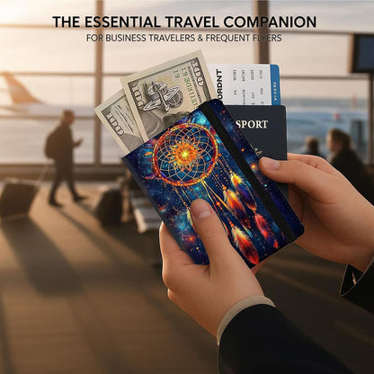 Passport Cover,RFID Blocking,Large Capacity Multi-Slot Travel Passport Wallet for Men & Women - Dark Raven - Colors B