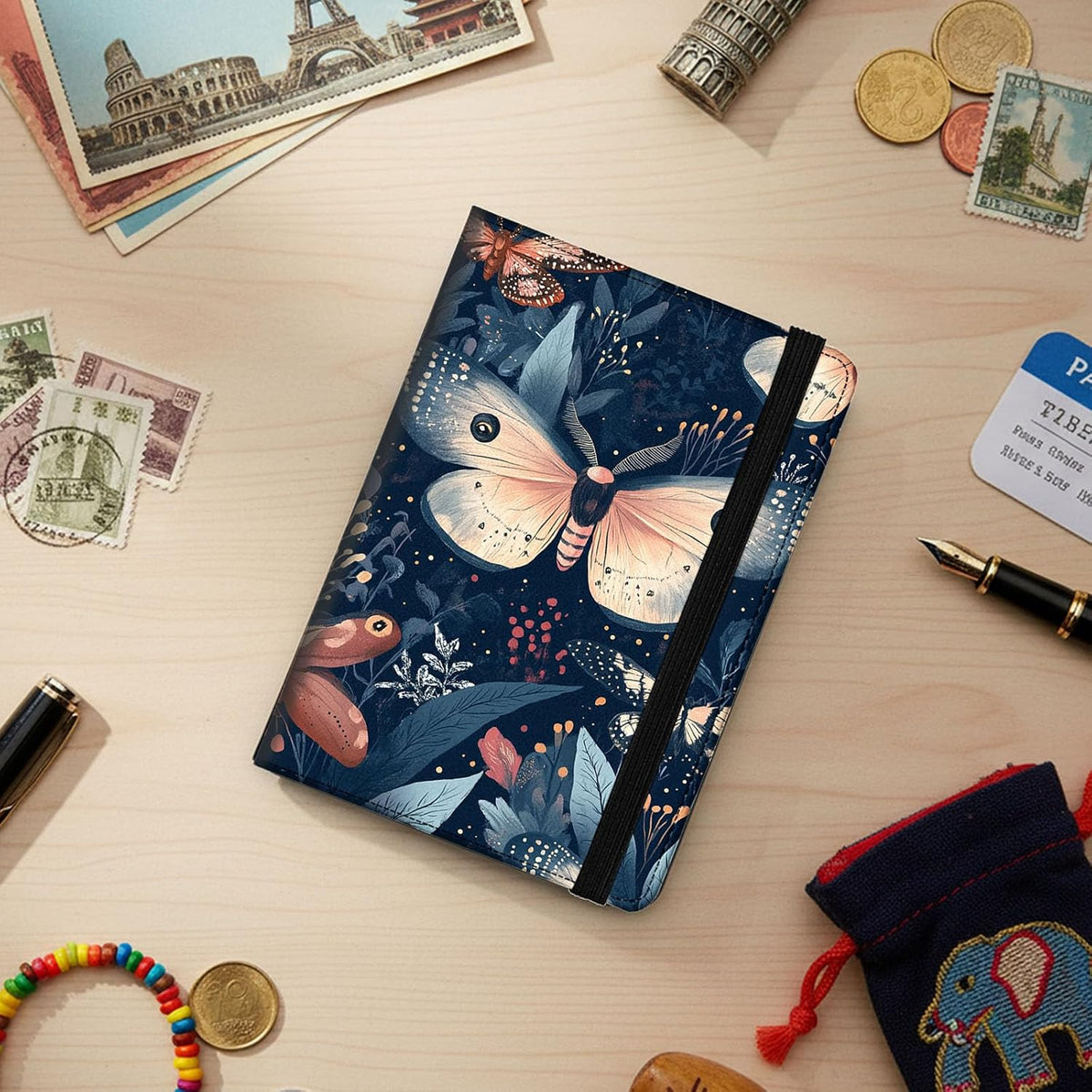 Passport Cover,RFID Blocking,Large Capacity Multi-Slot Travel Passport Wallet for Men & Women - Dark Raven - Colors B