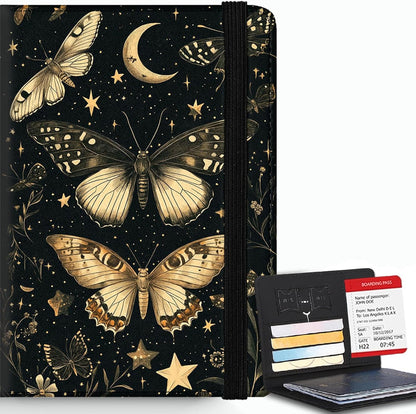Passport Cover,RFID Blocking,Large Capacity Multi-Slot Travel Passport Wallet for Men & Women - Dark Raven - Colors B