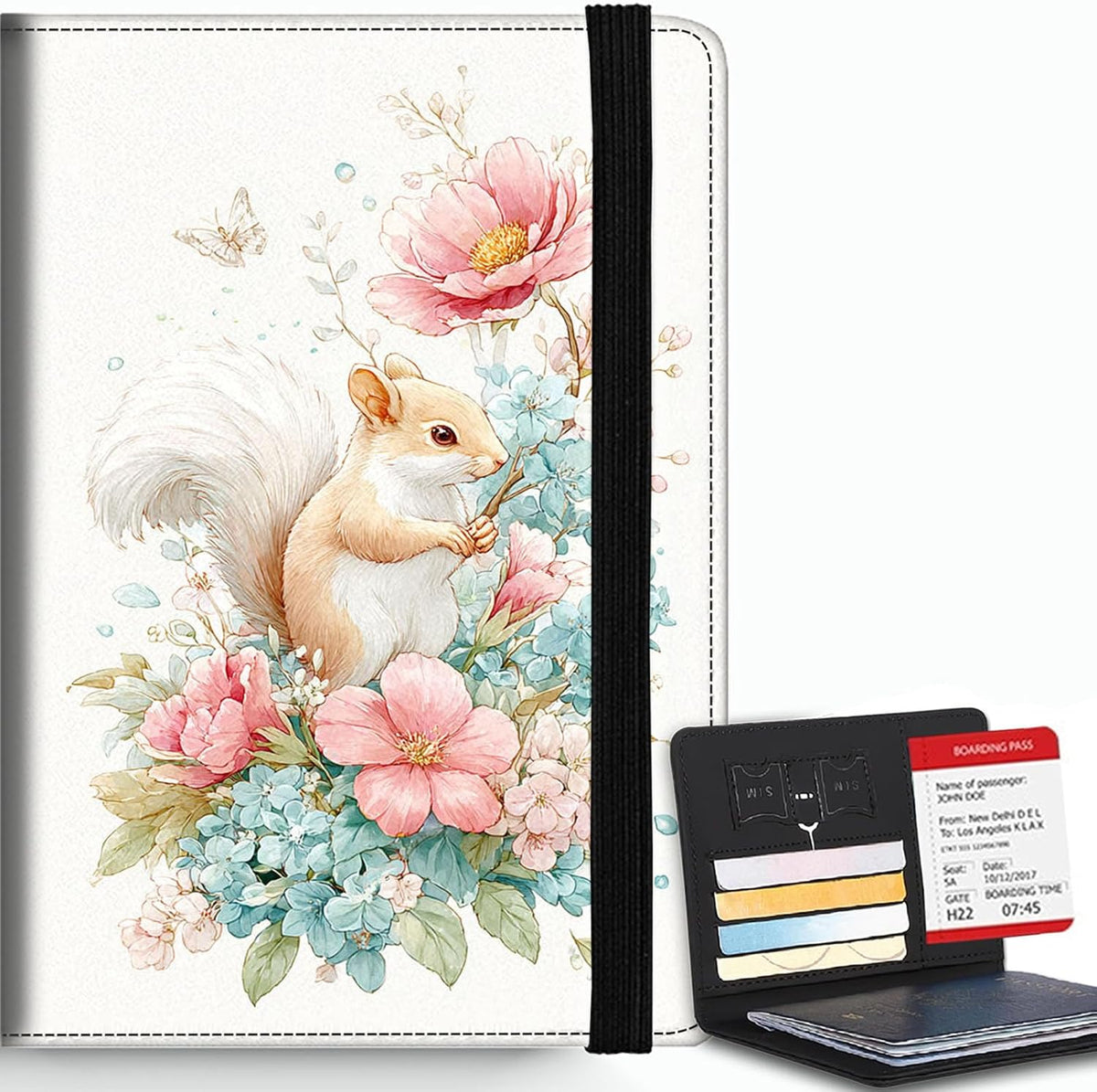 Passport Cover,RFID Blocking,Large Capacity Multi-Slot Travel Passport Wallet for Men & Women - Dark Raven - Colors B