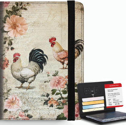 Passport Cover,RFID Blocking,Large Capacity Multi-Slot Travel Passport Wallet for Men & Women - Dark Raven - Colors B