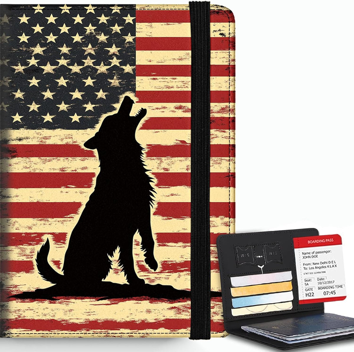 Passport Cover,RFID Blocking,Large Capacity Multi-Slot Travel Passport Wallet for Men & Women - Dark Raven - Colors B