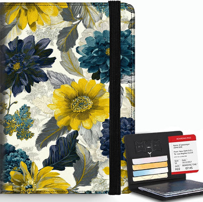 Passport Cover,RFID Blocking,Large Capacity Multi-Slot Travel Passport Wallet for Men & Women - Dark Raven - Colors B