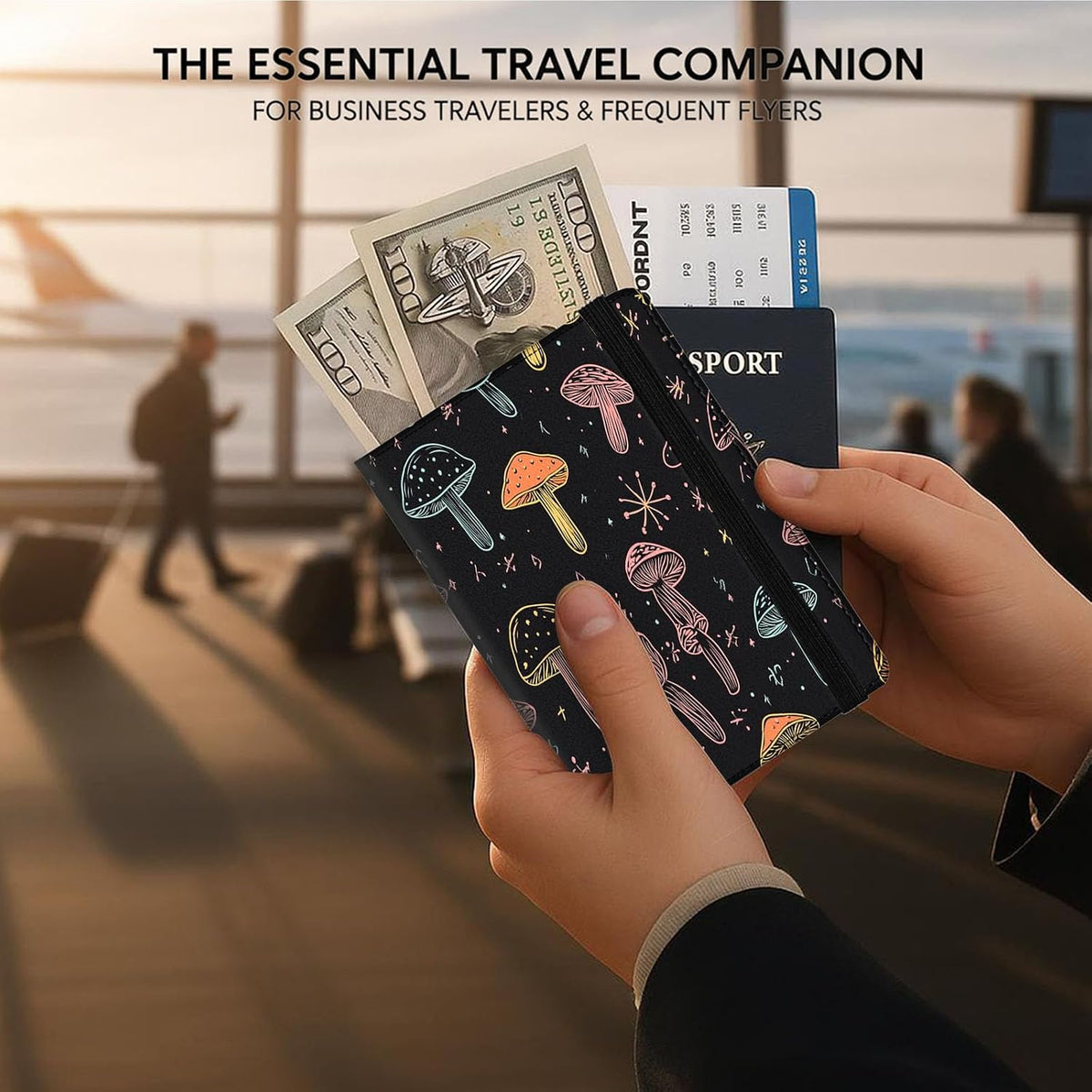 Passport Cover,RFID Blocking,Large Capacity Multi-Slot Travel Passport Wallet for Men & Women - Dark Raven - Colors B
