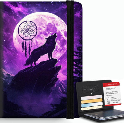 Passport Cover,RFID Blocking,Large Capacity Multi-Slot Travel Passport Wallet for Men & Women - Dark Raven - Colors B