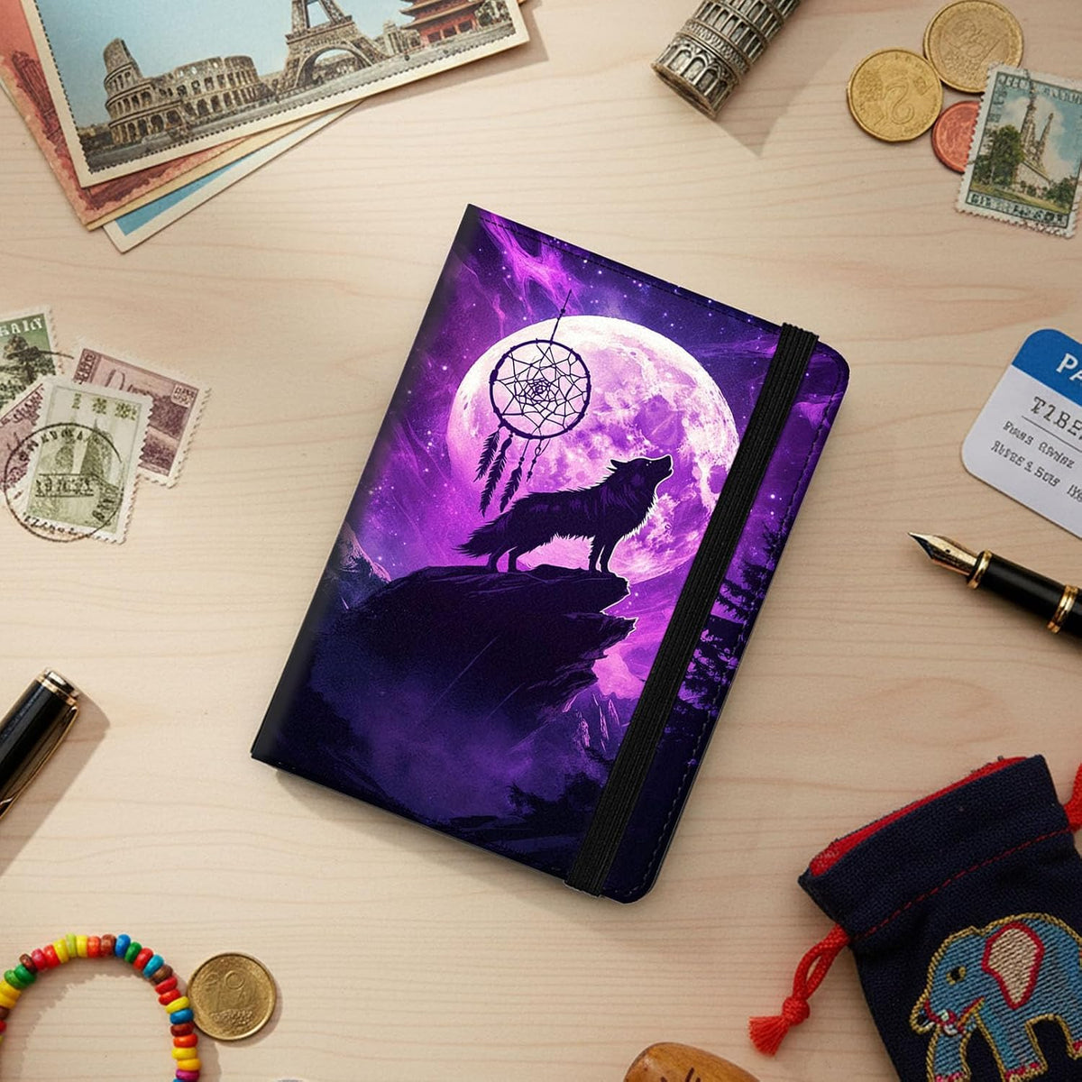 Passport Cover,RFID Blocking,Large Capacity Multi-Slot Travel Passport Wallet for Men & Women - Dark Raven - Colors B