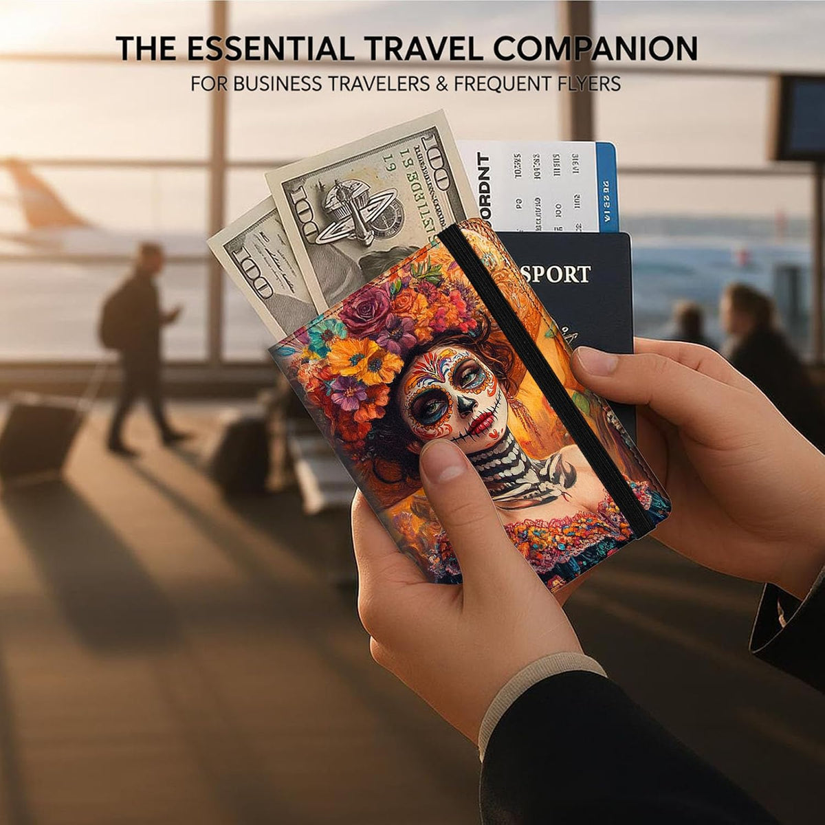 Passport Cover,RFID Blocking,Large Capacity Multi-Slot Travel Passport Wallet for Men & Women - Dark Raven - Colors B