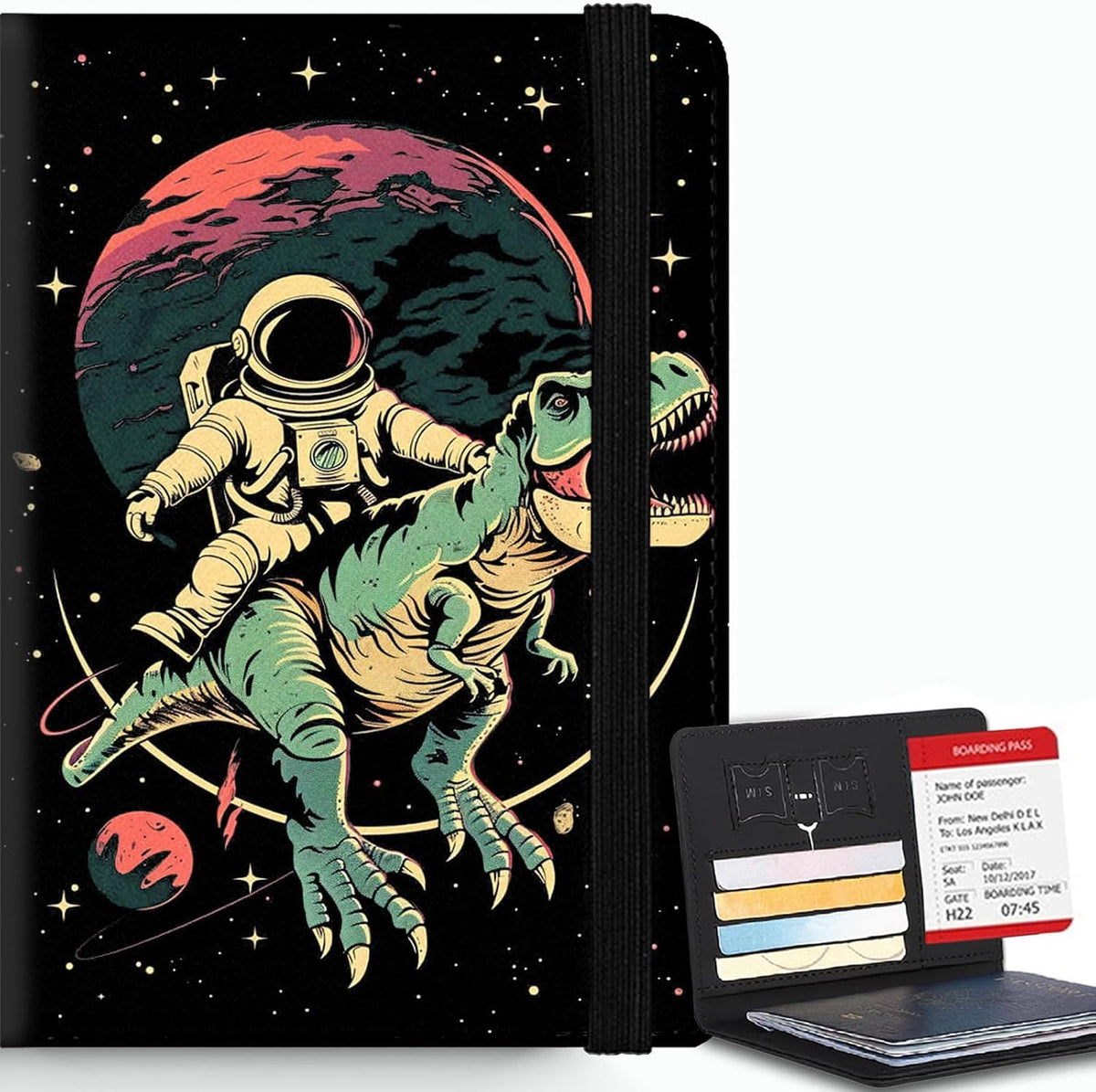 Passport Cover,RFID Blocking,Large Capacity Multi-Slot Travel Passport Wallet for Men & Women - Dark Raven - Colors B