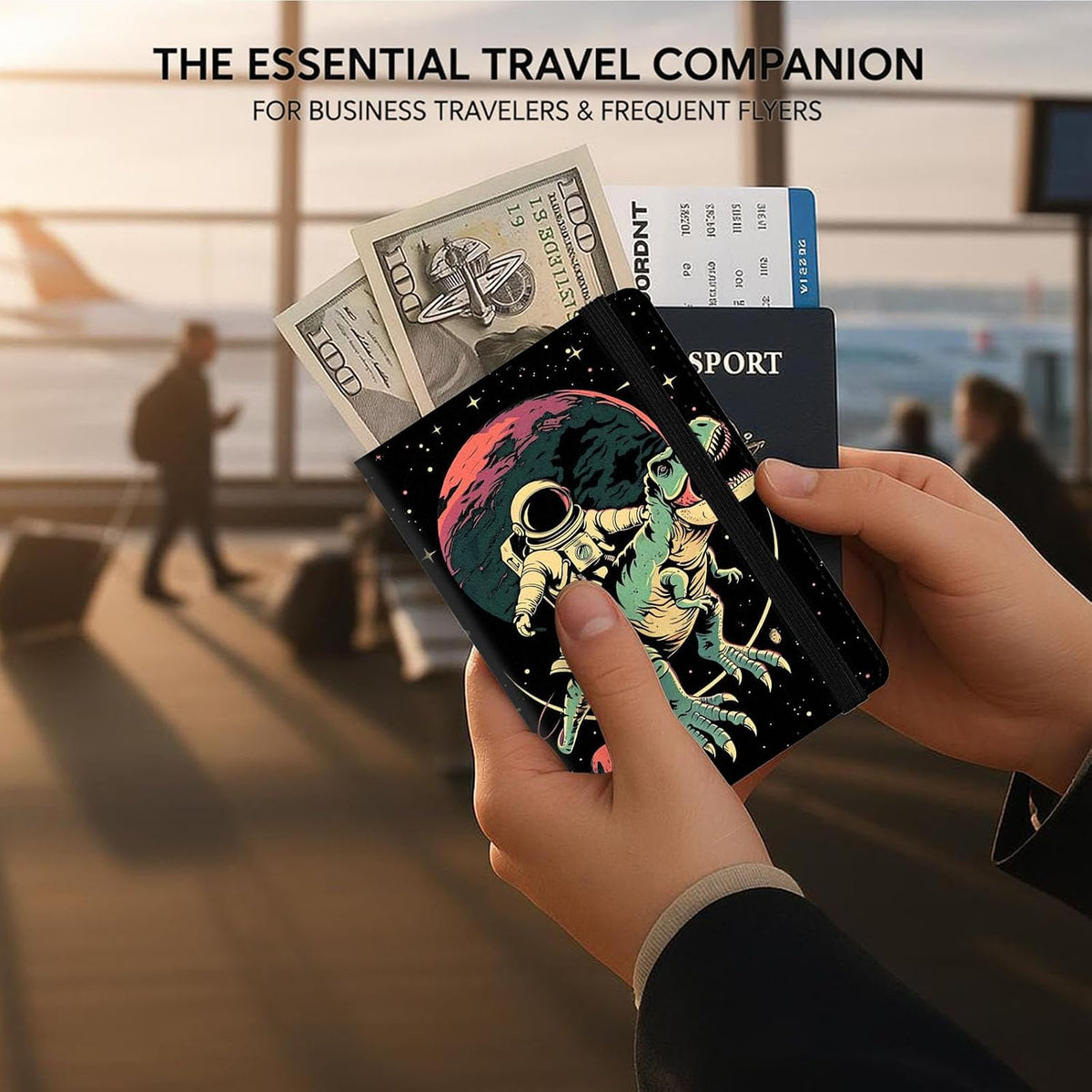 Passport Cover,RFID Blocking,Large Capacity Multi-Slot Travel Passport Wallet for Men & Women - Dark Raven - Colors B