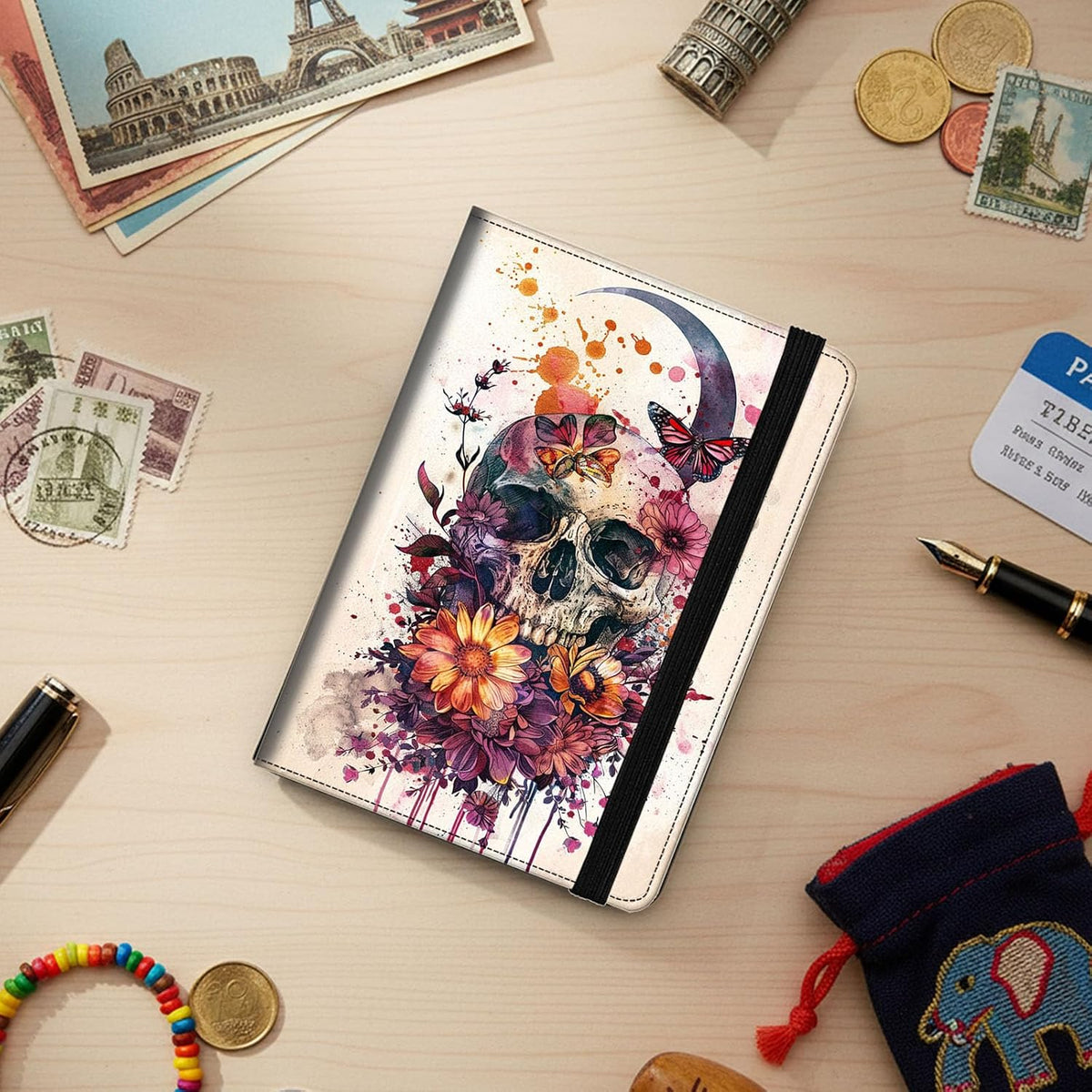 Passport Cover,RFID Blocking,Large Capacity Multi-Slot Travel Passport Wallet for Men & Women - Dark Raven - Colors B
