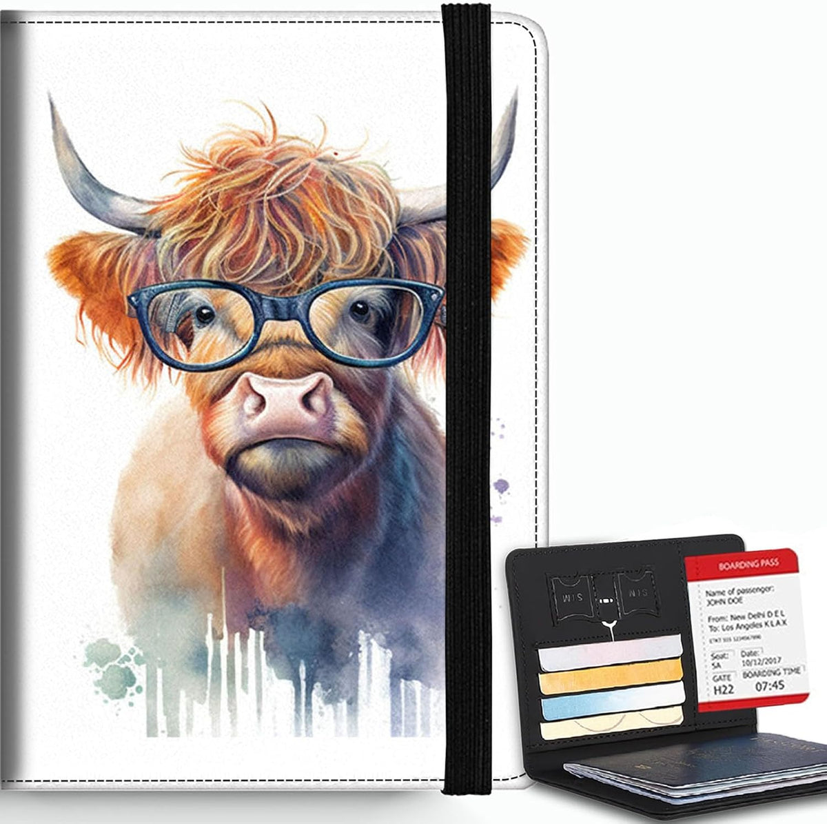 Passport Cover,RFID Blocking,Large Capacity Multi-Slot Travel Passport Wallet for Men & Women - Dark Raven - Colors B