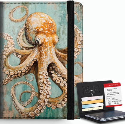 Passport Cover,RFID Blocking,Large Capacity Multi-Slot Travel Passport Wallet for Men & Women - Dark Raven - Colors B