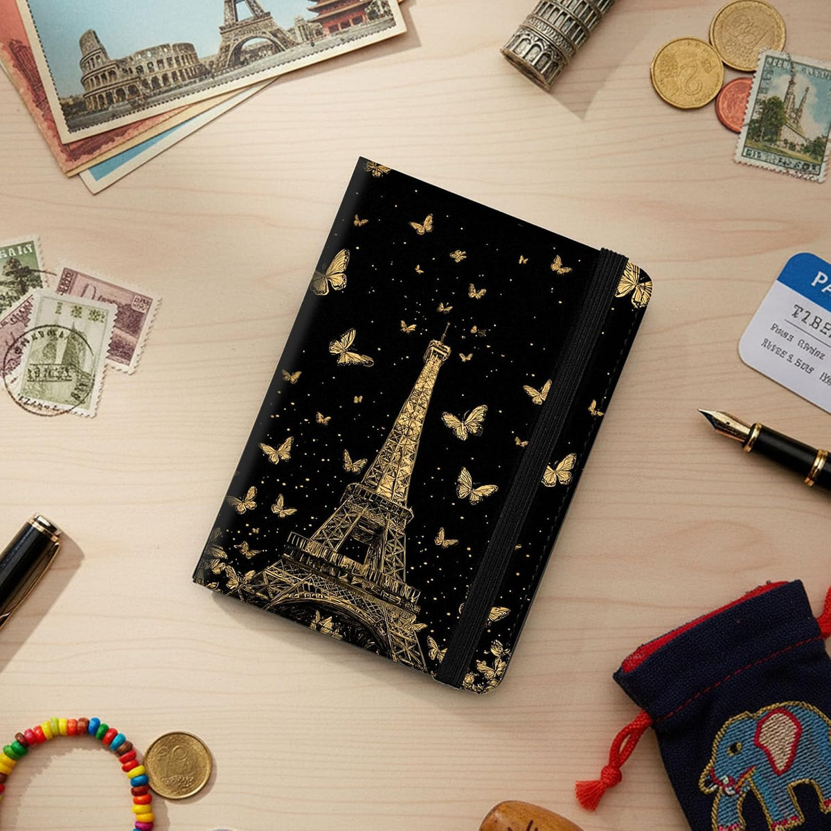 Passport Cover,RFID Blocking,Large Capacity Multi-Slot Travel Passport Wallet for Men & Women - Dark Raven - Colors B