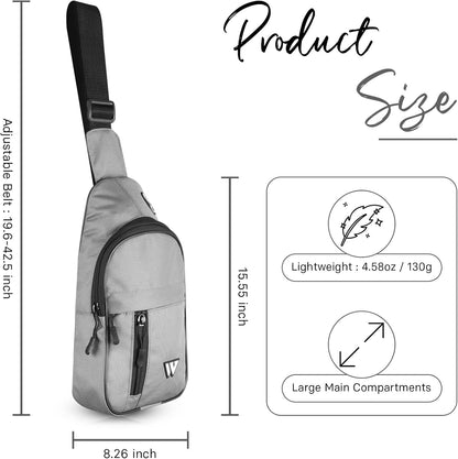 Sling Bag for Women Travel Bag Hiking Backpack for Men Crossbody Bag One Strap Lightweight Shoulder Small Rucksack (Grey)