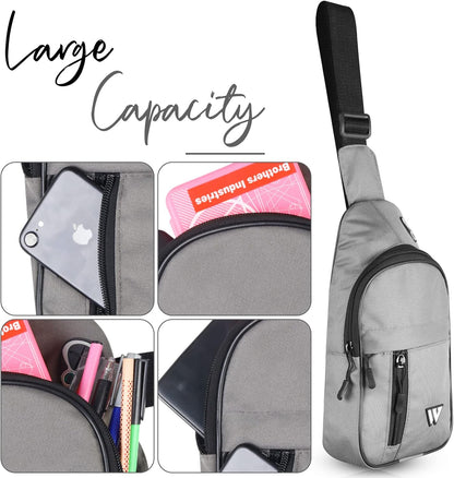 Sling Bag for Women Travel Bag Hiking Backpack for Men Crossbody Bag One Strap Lightweight Shoulder Small Rucksack (Grey)