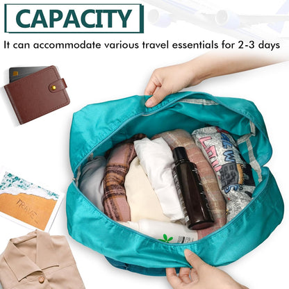 Travel Duffel Bag Lightweight Foldable Travel Bag for Women and Men Waterproof Tote Carry On Luggage Weekender Overnight Bag (Green)
