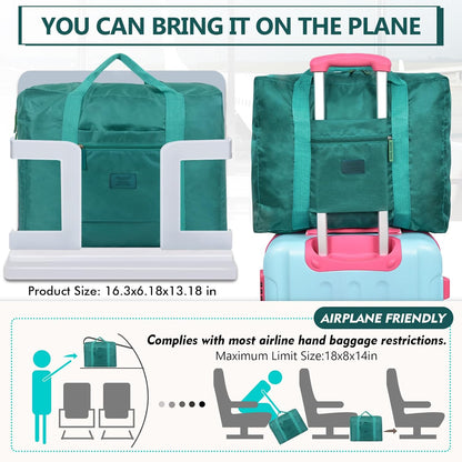 Travel Duffel Bag Lightweight Foldable Travel Bag for Women and Men Waterproof Tote Carry On Luggage Weekender Overnight Bag (Green)