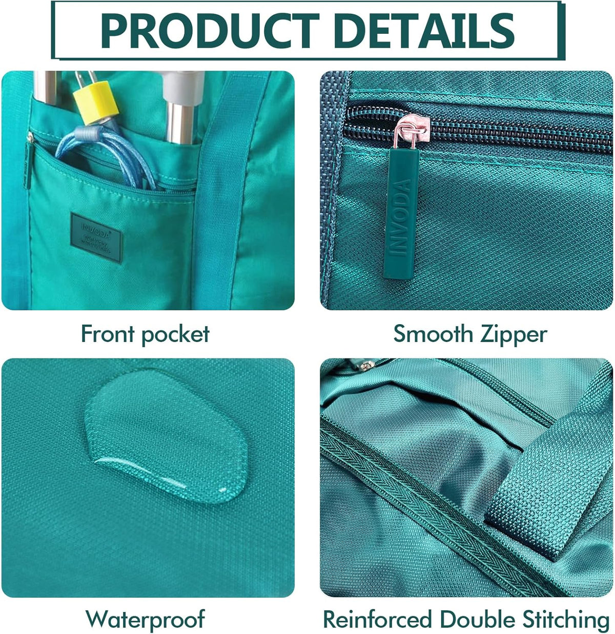 Travel Duffel Bag Lightweight Foldable Travel Bag for Women and Men Waterproof Tote Carry On Luggage Weekender Overnight Bag (Green)