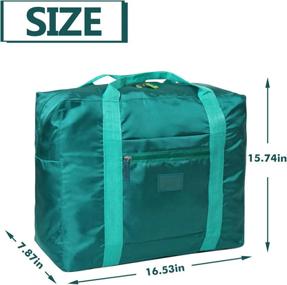 Travel Duffel Bag Lightweight Foldable Travel Bag for Women and Men Waterproof Tote Carry On Luggage Weekender Overnight Bag (Green)