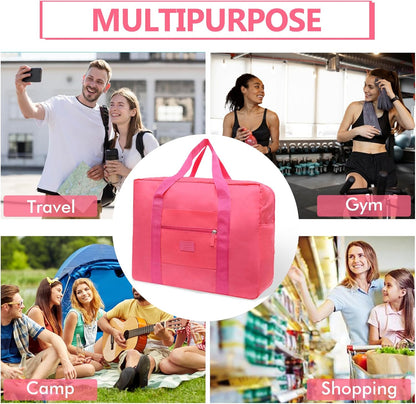 Travel Duffel Bag Lightweight Foldable Travel Bag for Women and Men Waterproof Tote Carry On Luggage Weekender Overnight Bag (Green)