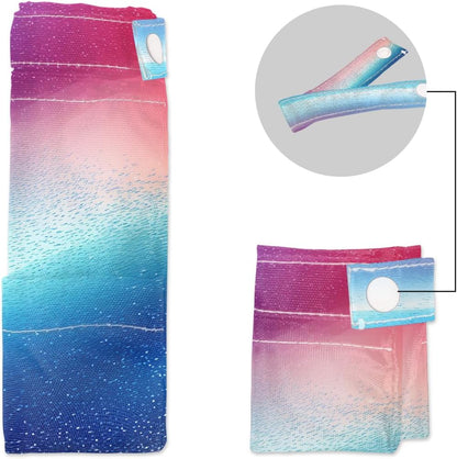 2-Pack Waterproof Wet Dry Bags for Swimsuits & Travel - Large & Small Sizes with Snap Handles, Lightweight Nebula Galaxy Blue Print Polyester Bags (11.8"x13.5" + 8.7"x5.1")