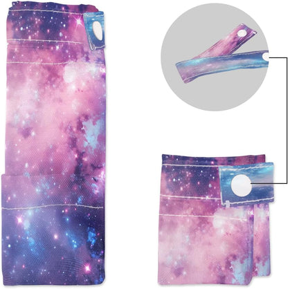 2-Pack Waterproof Wet Dry Bags for Swimsuits & Travel - Large & Small Sizes with Snap Handles, Lightweight Nebula Galaxy Blue Print Polyester Bags (11.8"x13.5" + 8.7"x5.1")