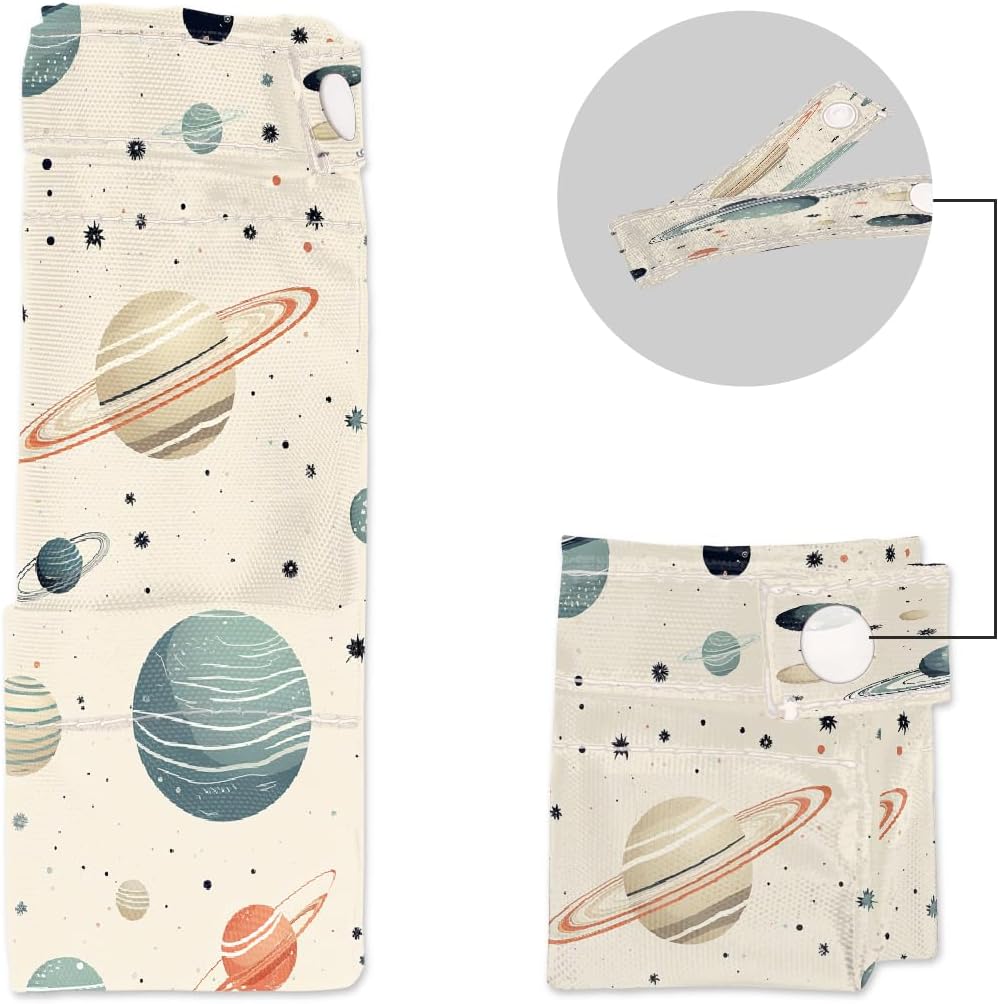 2-Pack Waterproof Wet Dry Bags for Swimsuits & Travel - Large & Small Sizes with Snap Handles, Lightweight Nebula Galaxy Blue Print Polyester Bags (11.8"x13.5" + 8.7"x5.1")