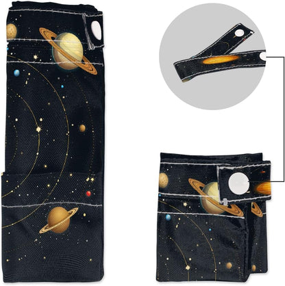 2-Pack Waterproof Wet Dry Bags for Swimsuits & Travel - Large & Small Sizes with Snap Handles, Lightweight Nebula Galaxy Blue Print Polyester Bags (11.8"x13.5" + 8.7"x5.1")