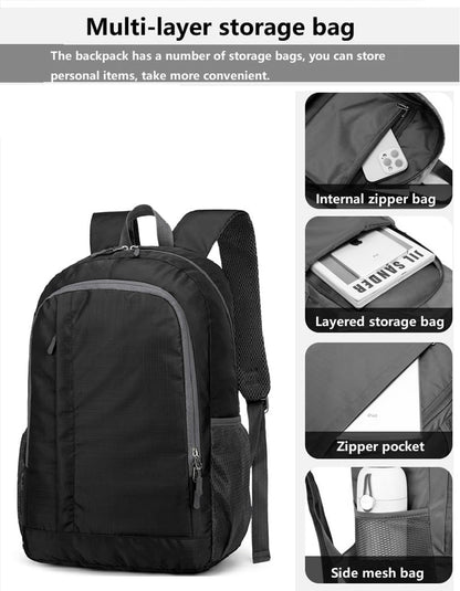 Ultra Lightweight-Packable-Hiking-Backpack Foldable Travel Camping Daypack Casual Outdoor Water-resistant 25L Backpacks (Lake Blue)