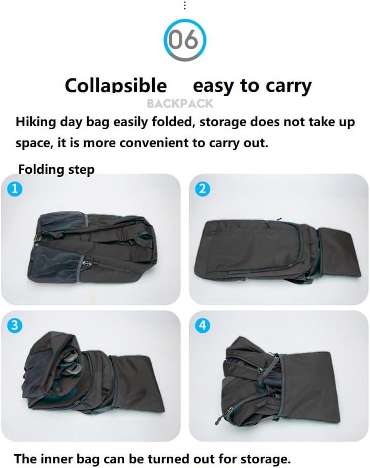 Ultra Lightweight-Packable-Hiking-Backpack Foldable Travel Camping Daypack Casual Outdoor Water-resistant 25L Backpacks (Lake Blue)