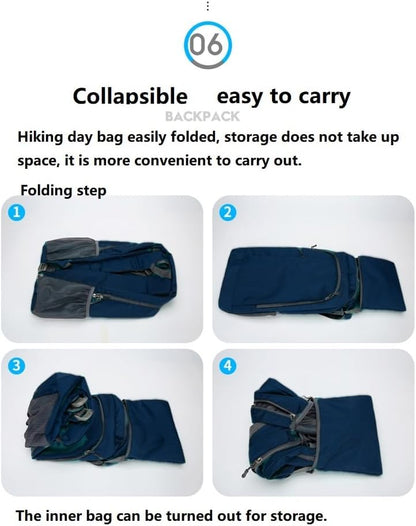 Ultra Lightweight-Packable-Hiking-Backpack Foldable Travel Camping Daypack Casual Outdoor Water-resistant 25L Backpacks (Lake Blue)