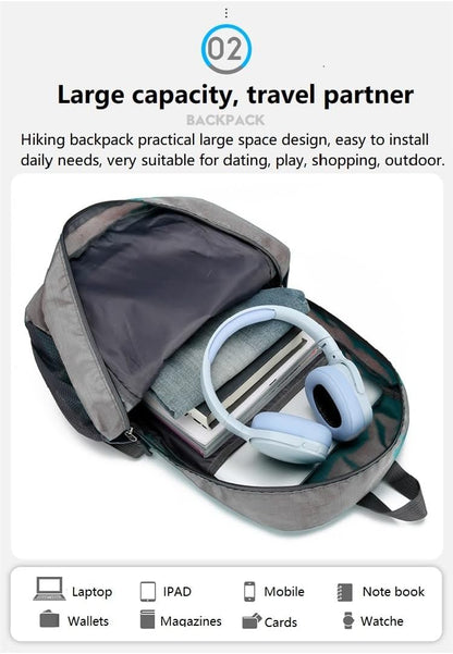 Ultra Lightweight-Packable-Hiking-Backpack Foldable Travel Camping Daypack Casual Outdoor Water-resistant 25L Backpacks (Lake Blue)