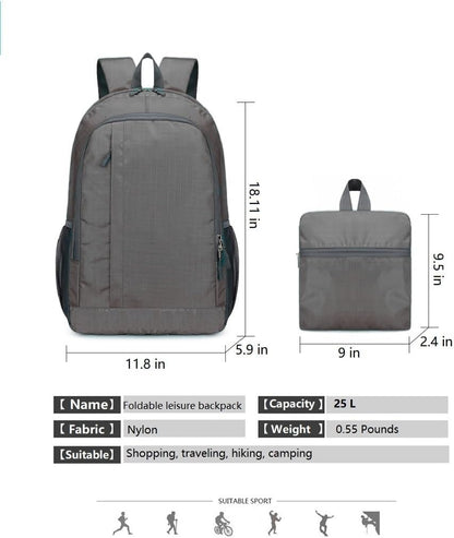 Ultra Lightweight-Packable-Hiking-Backpack Foldable Travel Camping Daypack Casual Outdoor Water-resistant 25L Backpacks (Lake Blue)