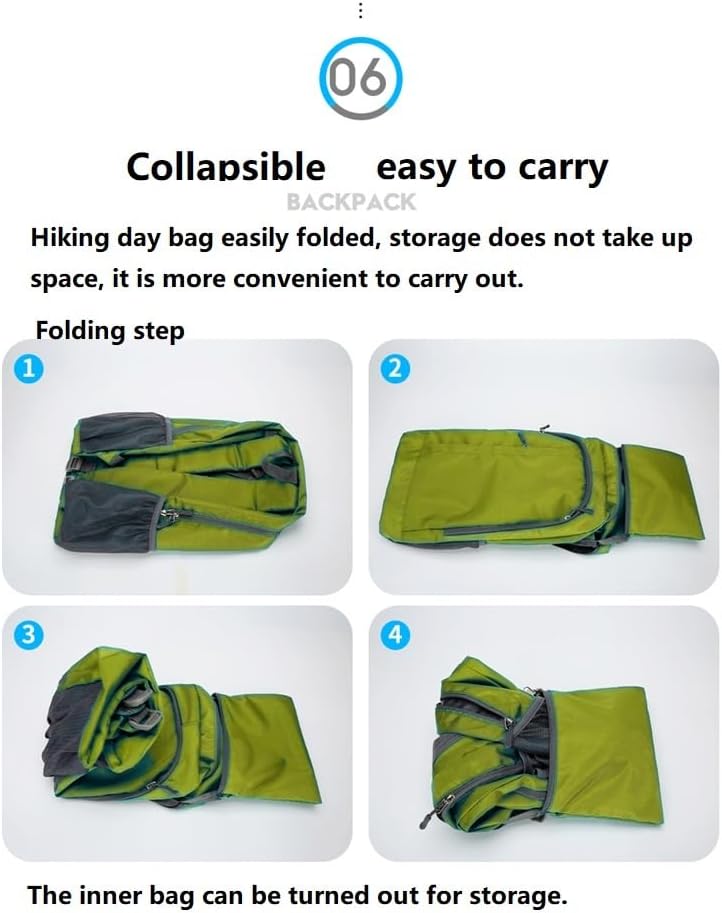Ultra Lightweight-Packable-Hiking-Backpack Foldable Travel Camping Daypack Casual Outdoor Water-resistant 25L Backpacks (Lake Blue)