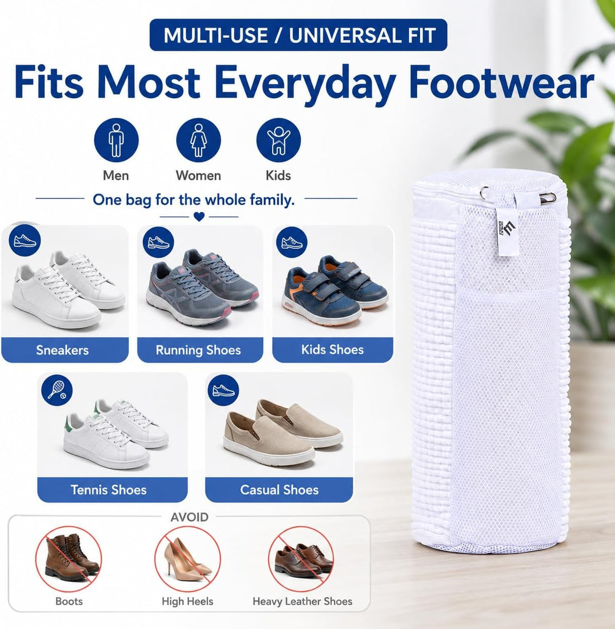 Shoe Washing Machine Bags - Reusable Sneaker Laundry Shoe Bag with 360° Deep Clean Mesh - Self Locking Zipper, Noise Reduction Washing Bag Fits All Shoes Sizes and Types - Yellow, Pack of 2