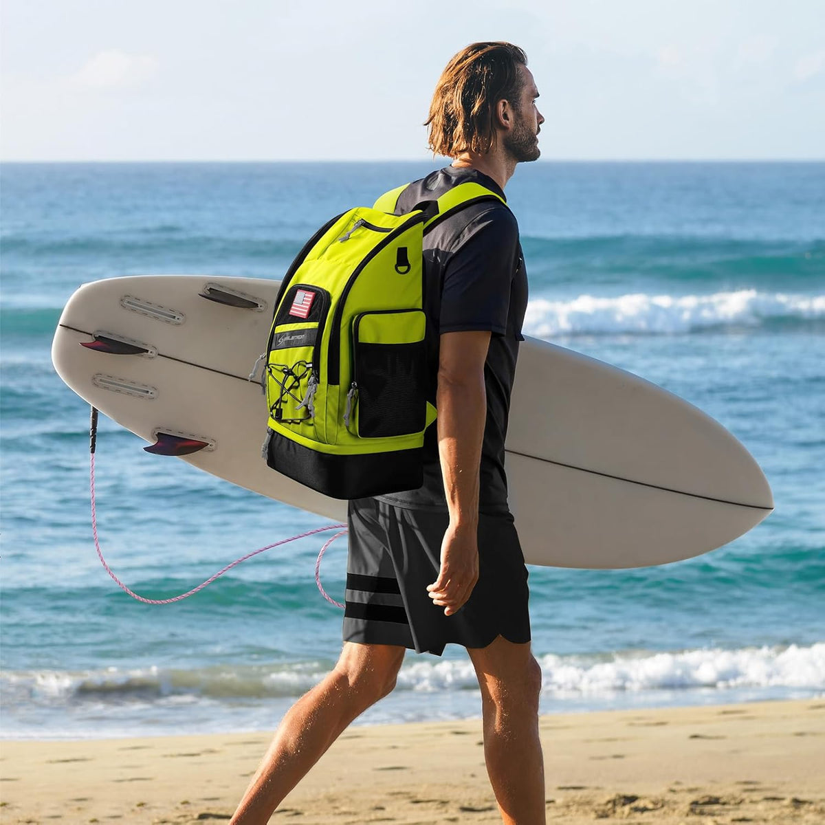 Waterproof Swim Backpack, Gear Sports Bag With Shoe Compartment | 35l Capacity, Durable Polyester, Ergonomic Back Padding, Lightweight. Ideal For Swimming, Snorkeling, Kayaking, Gym, Travel