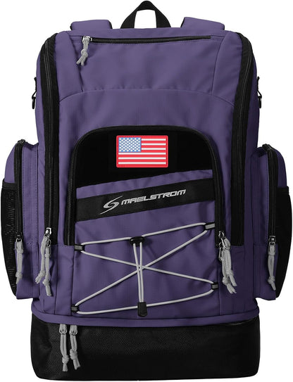 Waterproof Swim Backpack, Gear Sports Bag With Shoe Compartment | 35l Capacity, Durable Polyester, Ergonomic Back Padding, Lightweight. Ideal For Swimming, Snorkeling, Kayaking, Gym, Travel