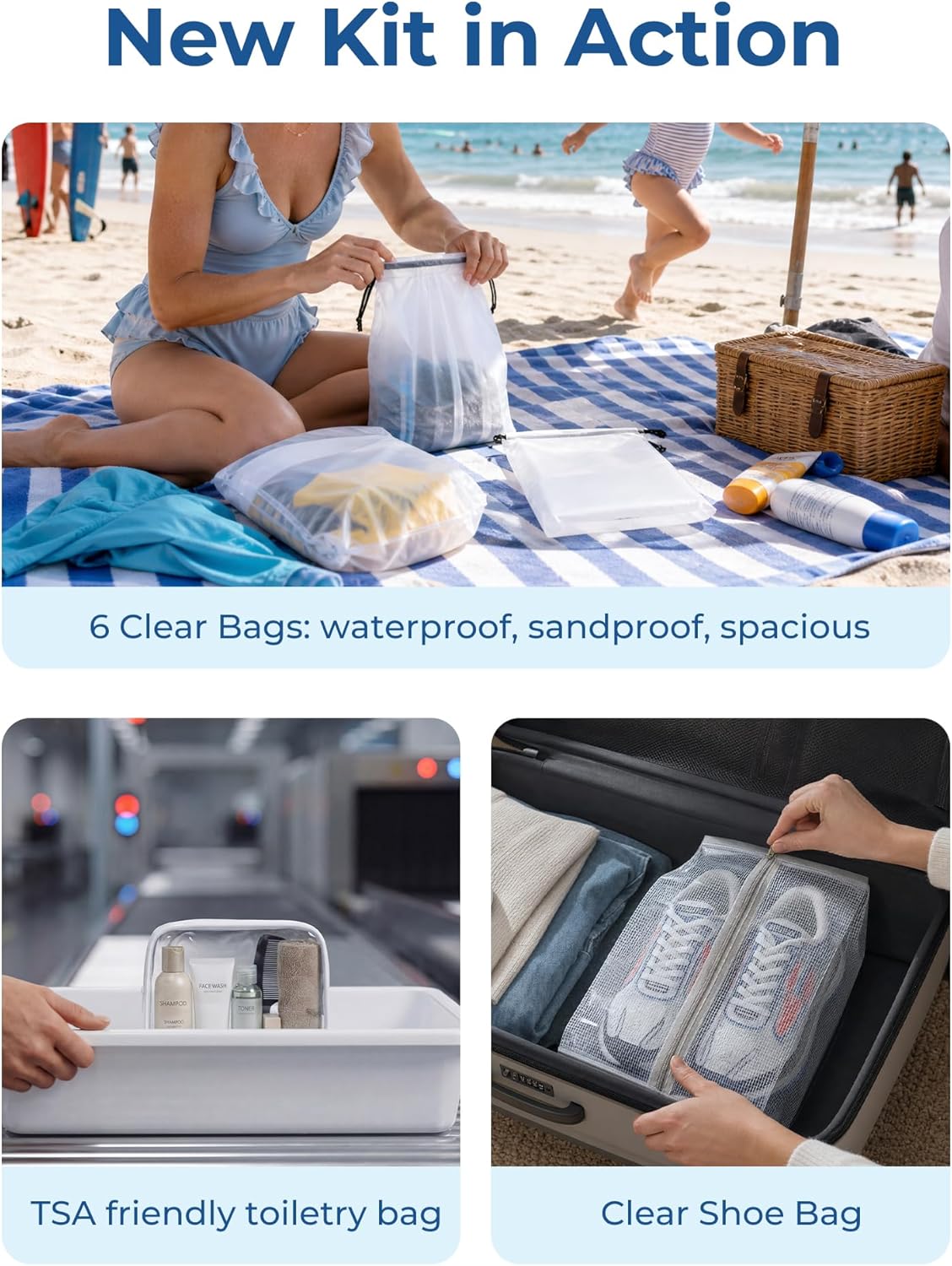 Compression Packing Cubes, Travel Bag Cruise Ship Essentials | Lightweight, Compressible Suitcase Organizer Set fit Standard Carry-On & Checked Luggage, 6 Set, 14 Set Washable Packing Bags