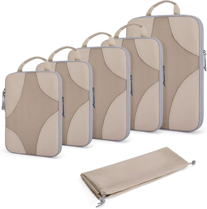 Compression Packing Cubes, Travel Bag Cruise Ship Essentials | Lightweight, Compressible Suitcase Organizer Set fit Standard Carry-On & Checked Luggage, 6 Set, 14 Set Washable Packing Bags