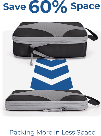 Compression Packing Cubes, Travel Bag Cruise Ship Essentials | Lightweight, Compressible Suitcase Organizer Set fit Standard Carry-On & Checked Luggage, 6 Set, 14 Set Washable Packing Bags