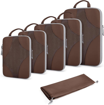 Compression Packing Cubes, Travel Bag Cruise Ship Essentials | Lightweight, Compressible Suitcase Organizer Set fit Standard Carry-On & Checked Luggage, 6 Set, 14 Set Washable Packing Bags