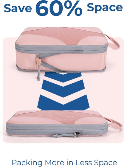 Compression Packing Cubes, Travel Bag Cruise Ship Essentials | Lightweight, Compressible Suitcase Organizer Set fit Standard Carry-On & Checked Luggage, 6 Set, 14 Set Washable Packing Bags
