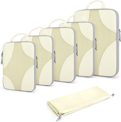 Compression Packing Cubes, Travel Bag Cruise Ship Essentials | Lightweight, Compressible Suitcase Organizer Set fit Standard Carry-On & Checked Luggage, 6 Set, 14 Set Washable Packing Bags