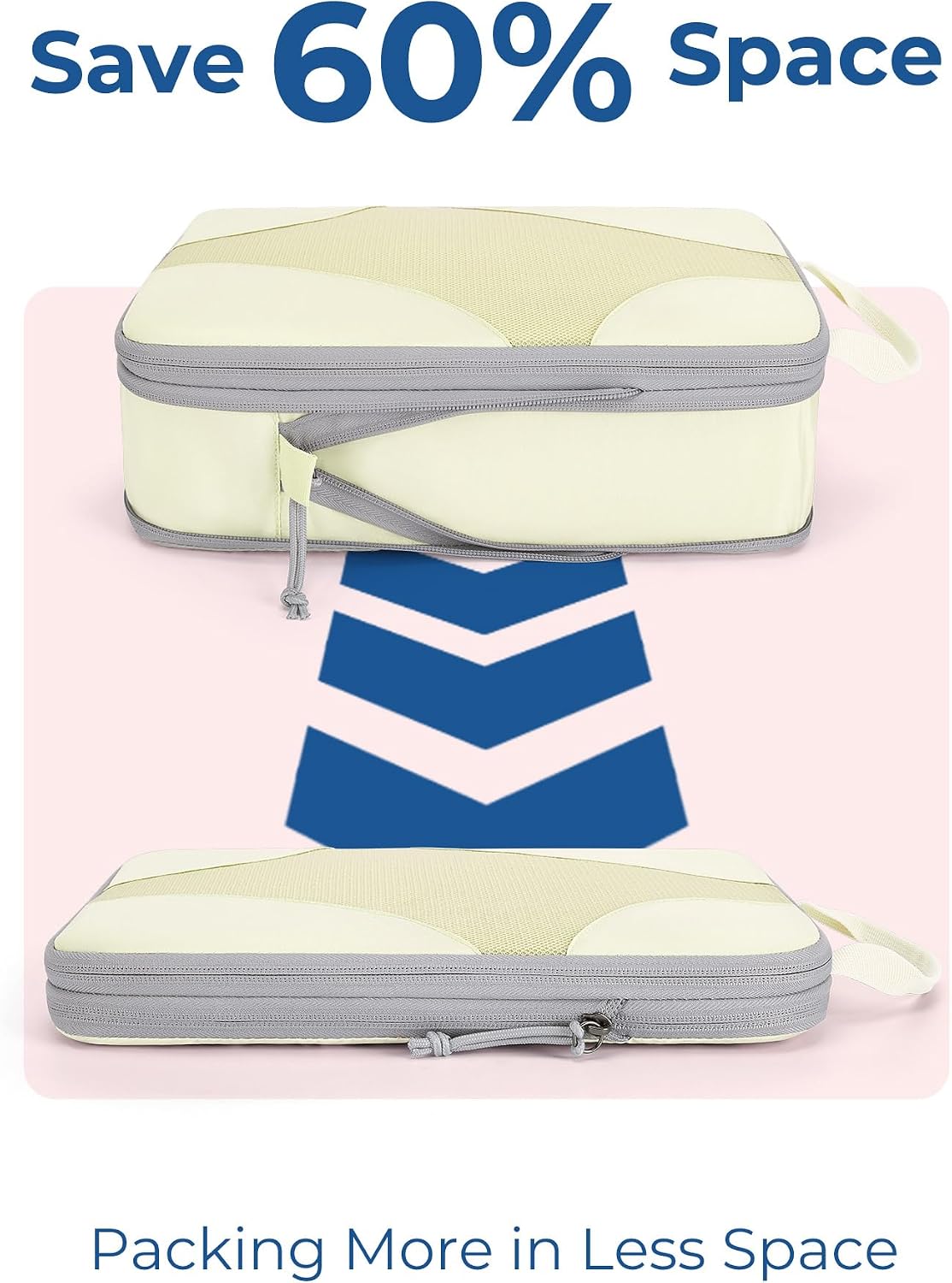 Compression Packing Cubes, Travel Bag Cruise Ship Essentials | Lightweight, Compressible Suitcase Organizer Set fit Standard Carry-On & Checked Luggage, 6 Set, 14 Set Washable Packing Bags