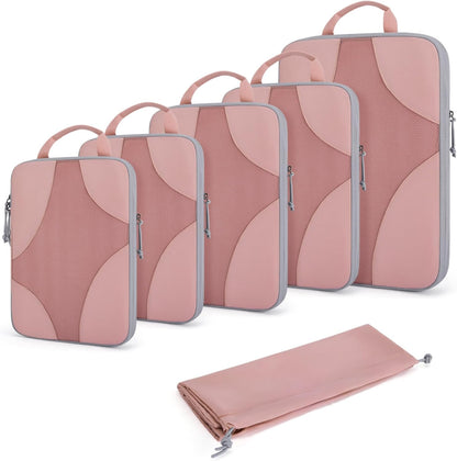 Compression Packing Cubes, Travel Bag Cruise Ship Essentials | Lightweight, Compressible Suitcase Organizer Set fit Standard Carry-On & Checked Luggage, 6 Set, 14 Set Washable Packing Bags