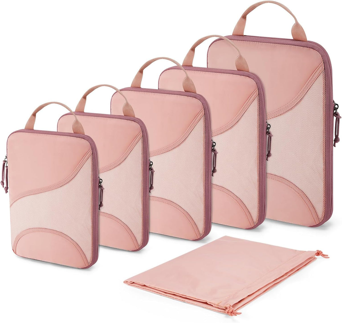 Compression Packing Cubes, Travel Bag Cruise Ship Essentials | Lightweight, Compressible Suitcase Organizer Set fit Standard Carry-On & Checked Luggage, 6 Set, 14 Set Washable Packing Bags