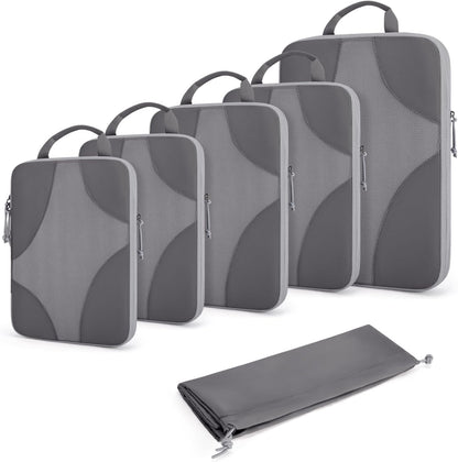 Compression Packing Cubes, Travel Bag Cruise Ship Essentials | Lightweight, Compressible Suitcase Organizer Set fit Standard Carry-On & Checked Luggage, 6 Set, 14 Set Washable Packing Bags